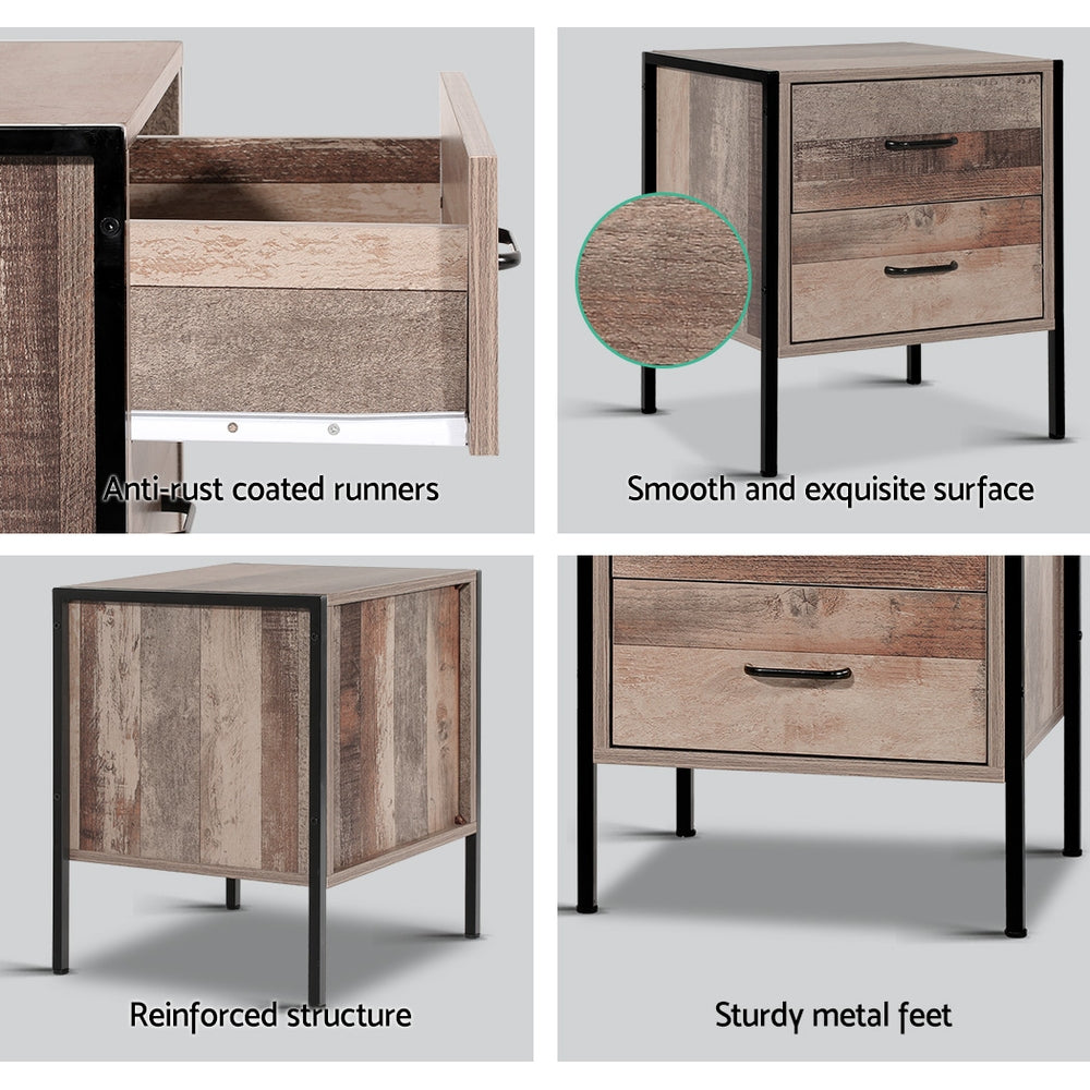 Artiss Bedside Table Drawers Nightstand