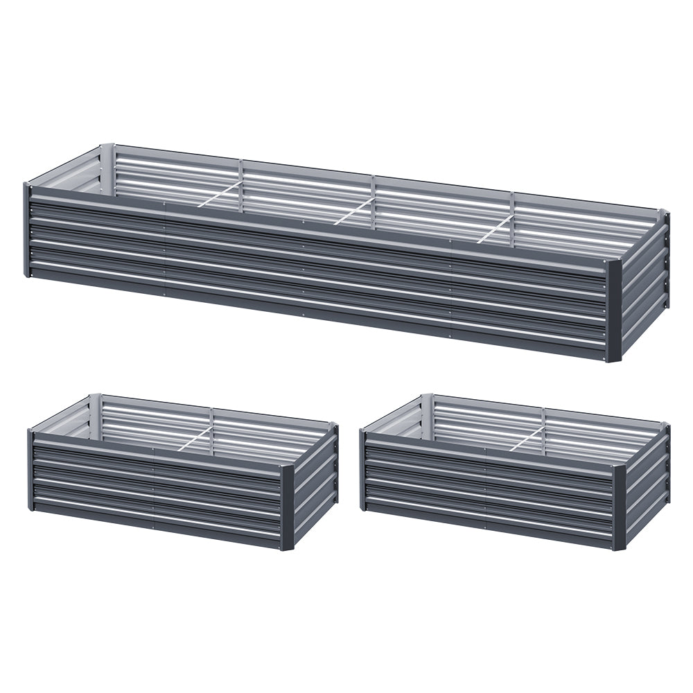 Greenfingers Galvanised Garden Bed Planter 240 x 80 x 45cm