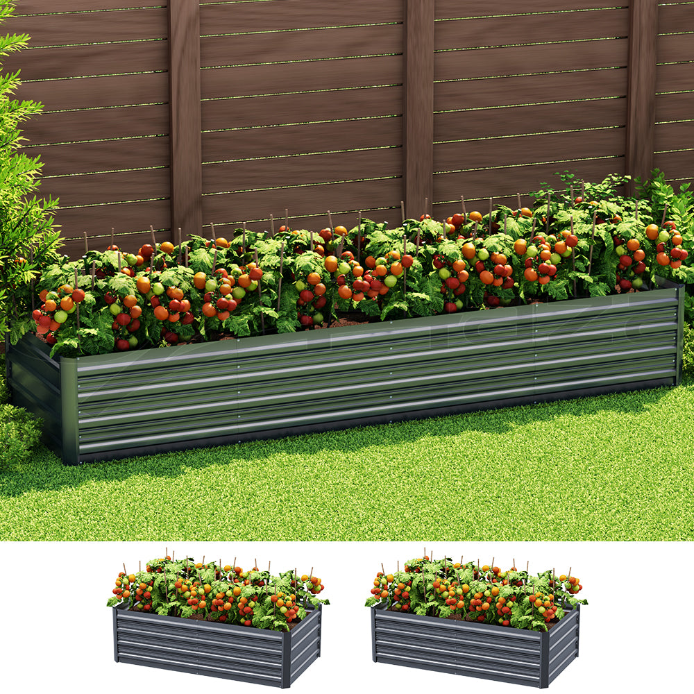 Greenfingers Galvanised Garden Bed Planter 240 x 80 x 45cm