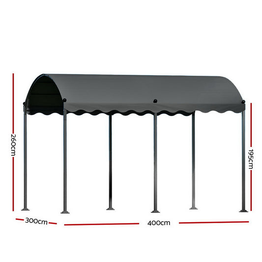 Instahut 4x3m Grey Gazebo Marquee