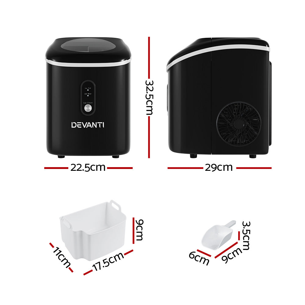 Devanti Ice Maker Machine Nuggetc Ice Cube 15kg Bar Countertop