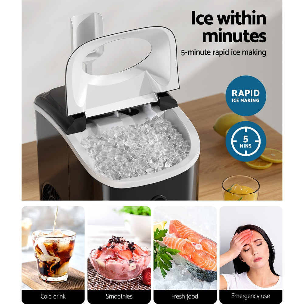 Devanti Ice Maker Machine Nuggetc Ice Cube 15kg Bar Countertop