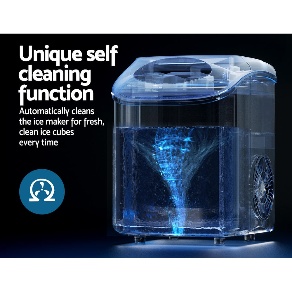 Devanti Ice Maker Machine Nuggetc Ice Cube 15kg Bar Countertop