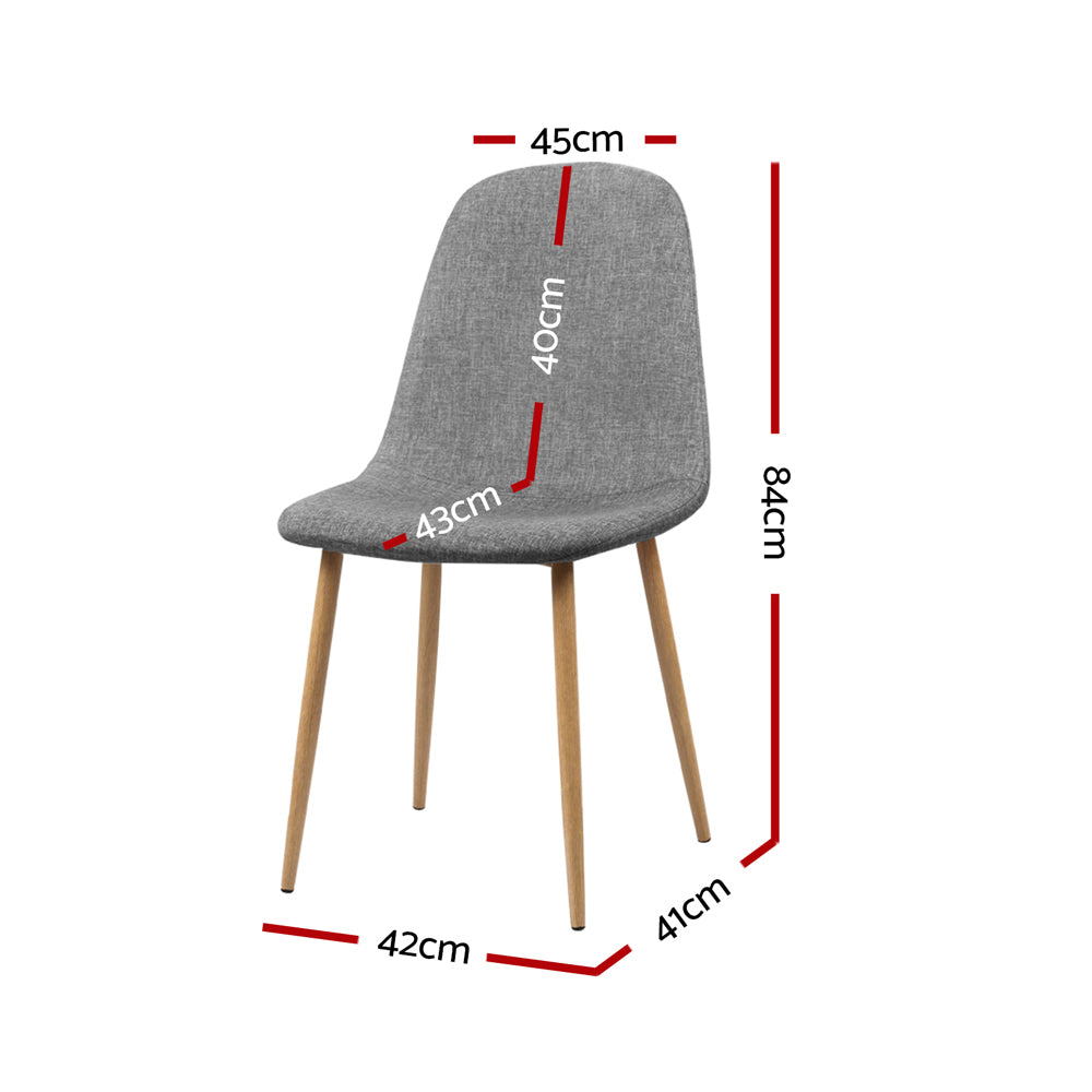 Artiss Set of 4 Adamas Fabric Dining Chairs