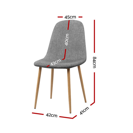 Artiss Set of 4 Adamas Fabric Dining Chairs