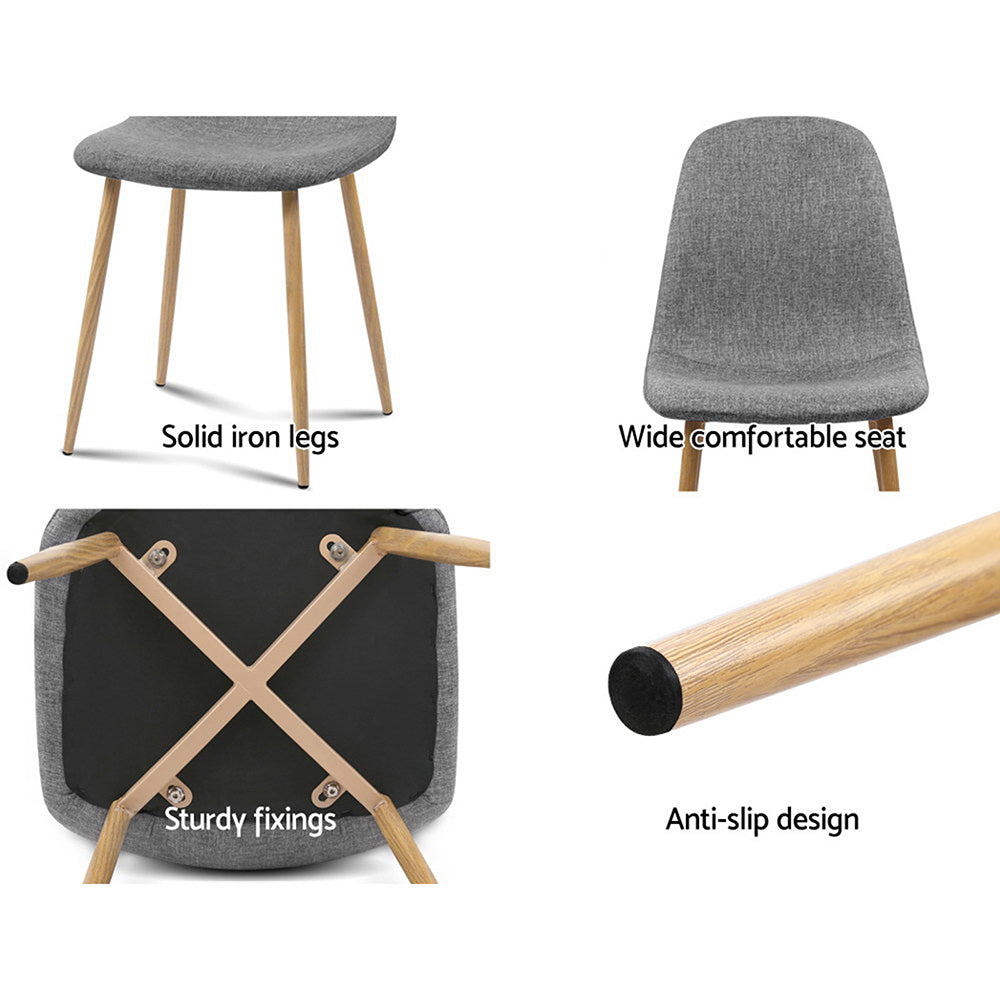 Artiss Set of 4 Adamas Fabric Dining Chairs