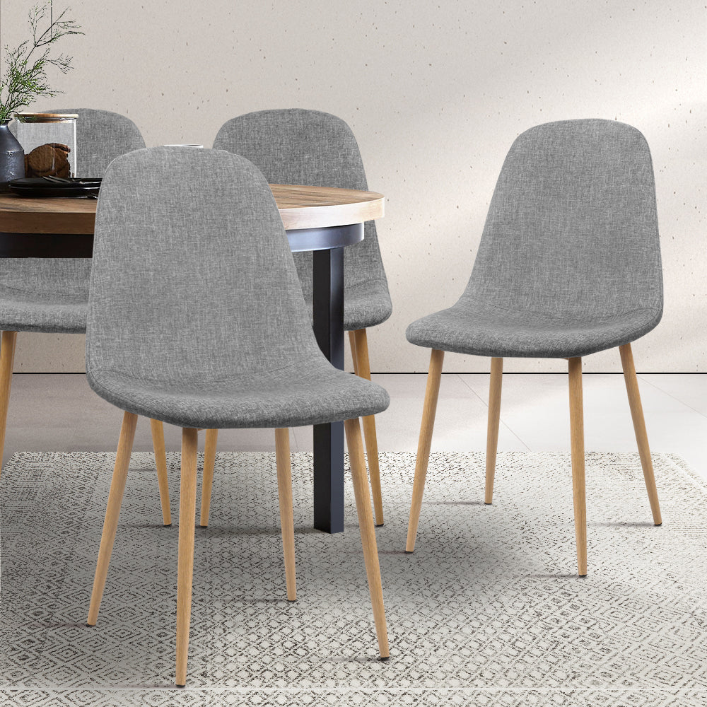 Artiss Set of 4 Adamas Fabric Dining Chairs