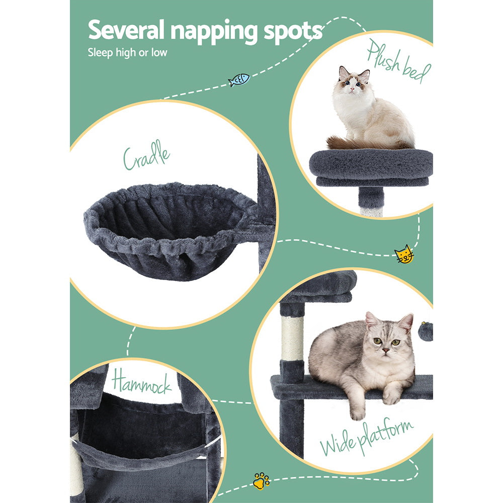 i.Pet 144cm Cat Tree Scratching Tower