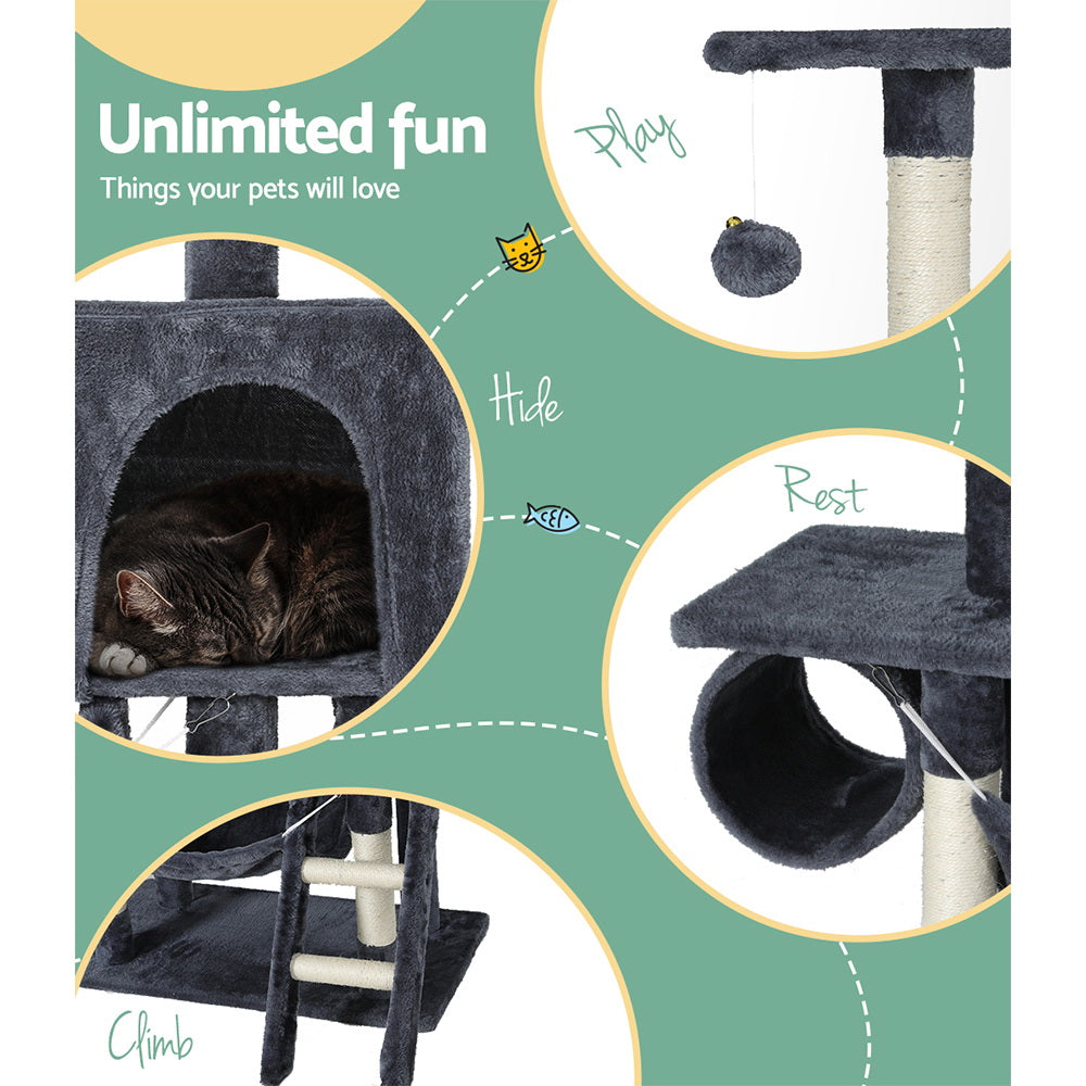 i.Pet 144cm Cat Tree Scratching Tower