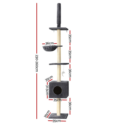 i.Pet 260cm Floor-to-Ceiling Cat Tree