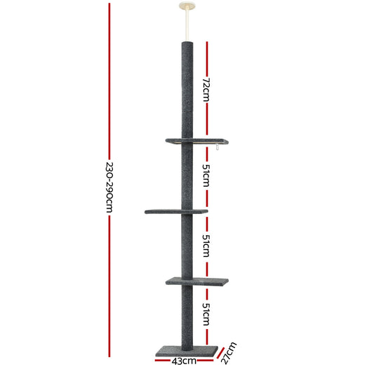 i.Pet 290cm Floor-to-Ceiling Cat Tree
