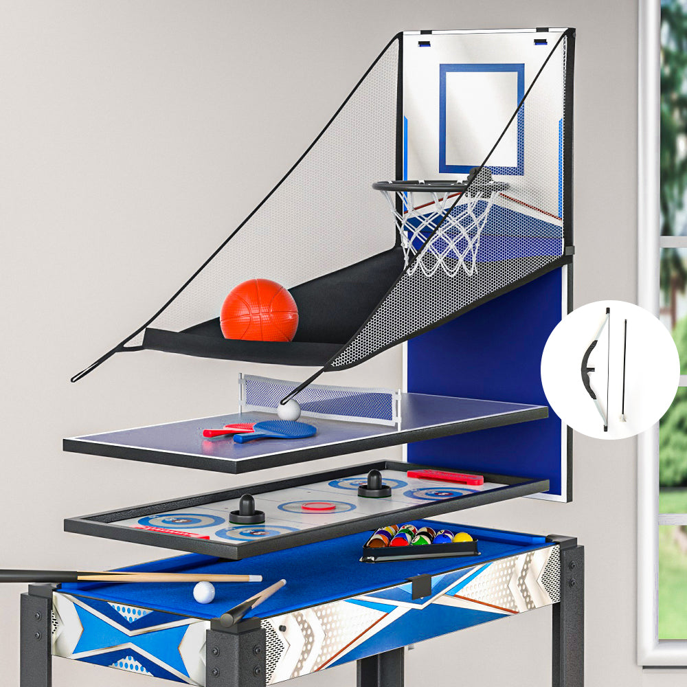Amazing 5-In-1 Games Table Pool Table Tennis Air Hockey Basketball Arcade Archery Gift