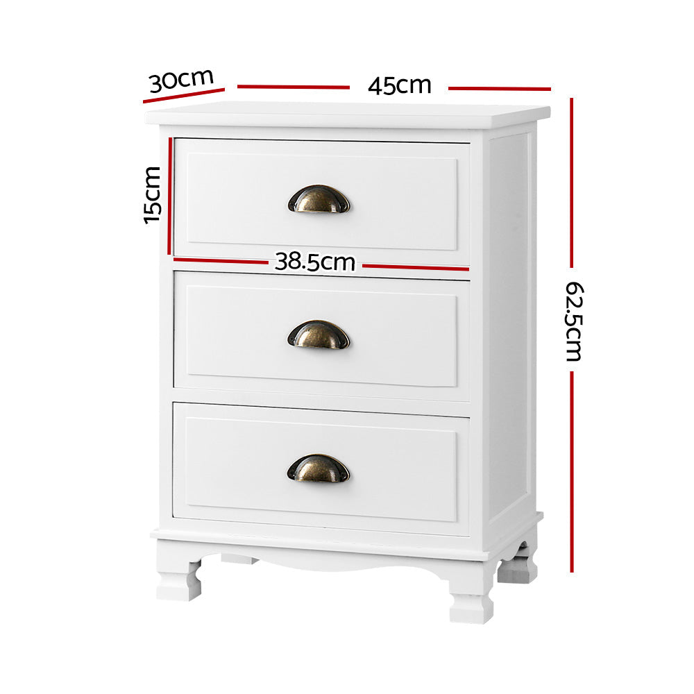 Artiss Vintage Bedside Table Chest Storage