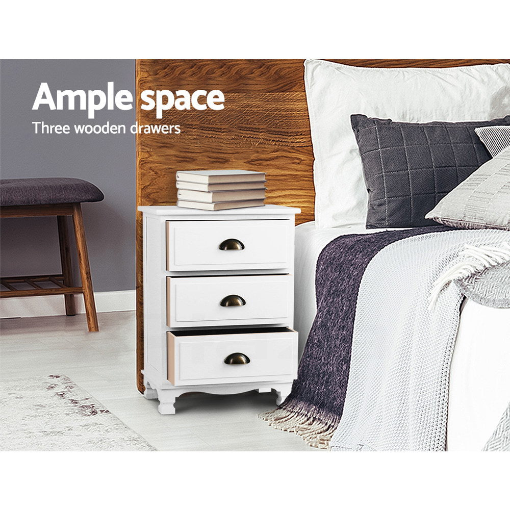 Artiss Vintage Bedside Table Chest Storage