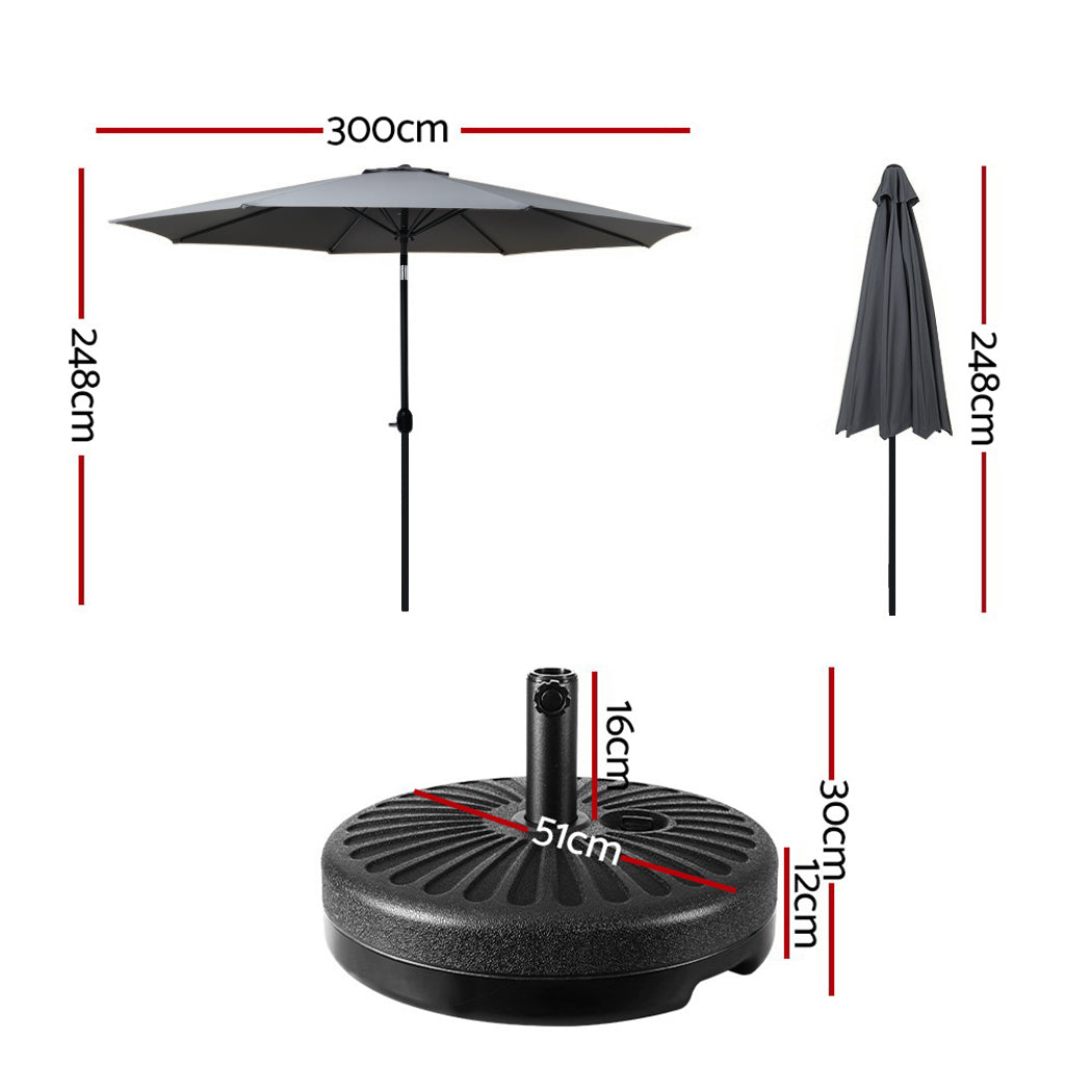 Outdoor Umbrella 3m Base Beach