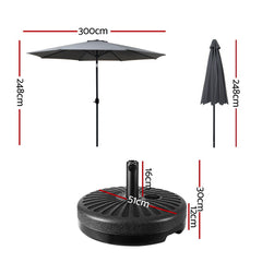Outdoor Umbrella 3m Base Beach