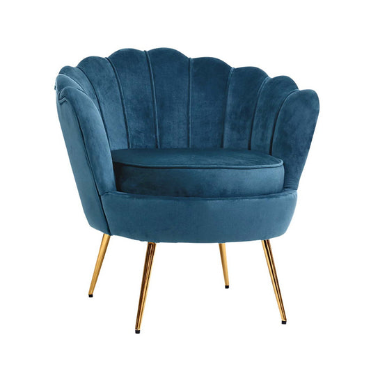 Artiss Navy Velvet Shell Armchair