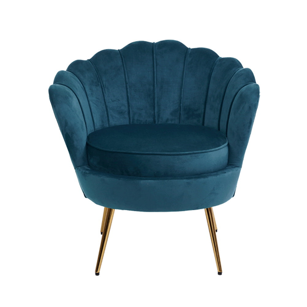 Artiss Navy Velvet Shell Armchair
