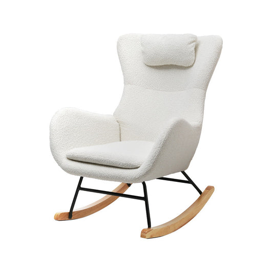 Artiss Boucle Rocking Armchair - White