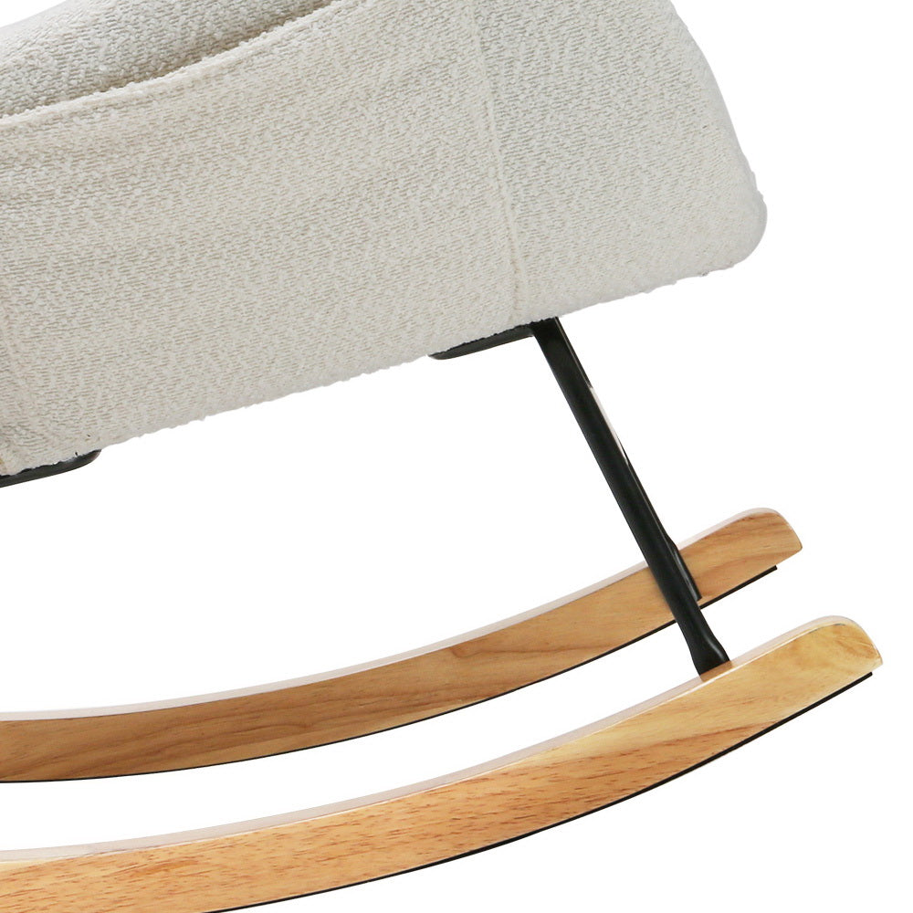 Artiss Boucle Rocking Armchair - White