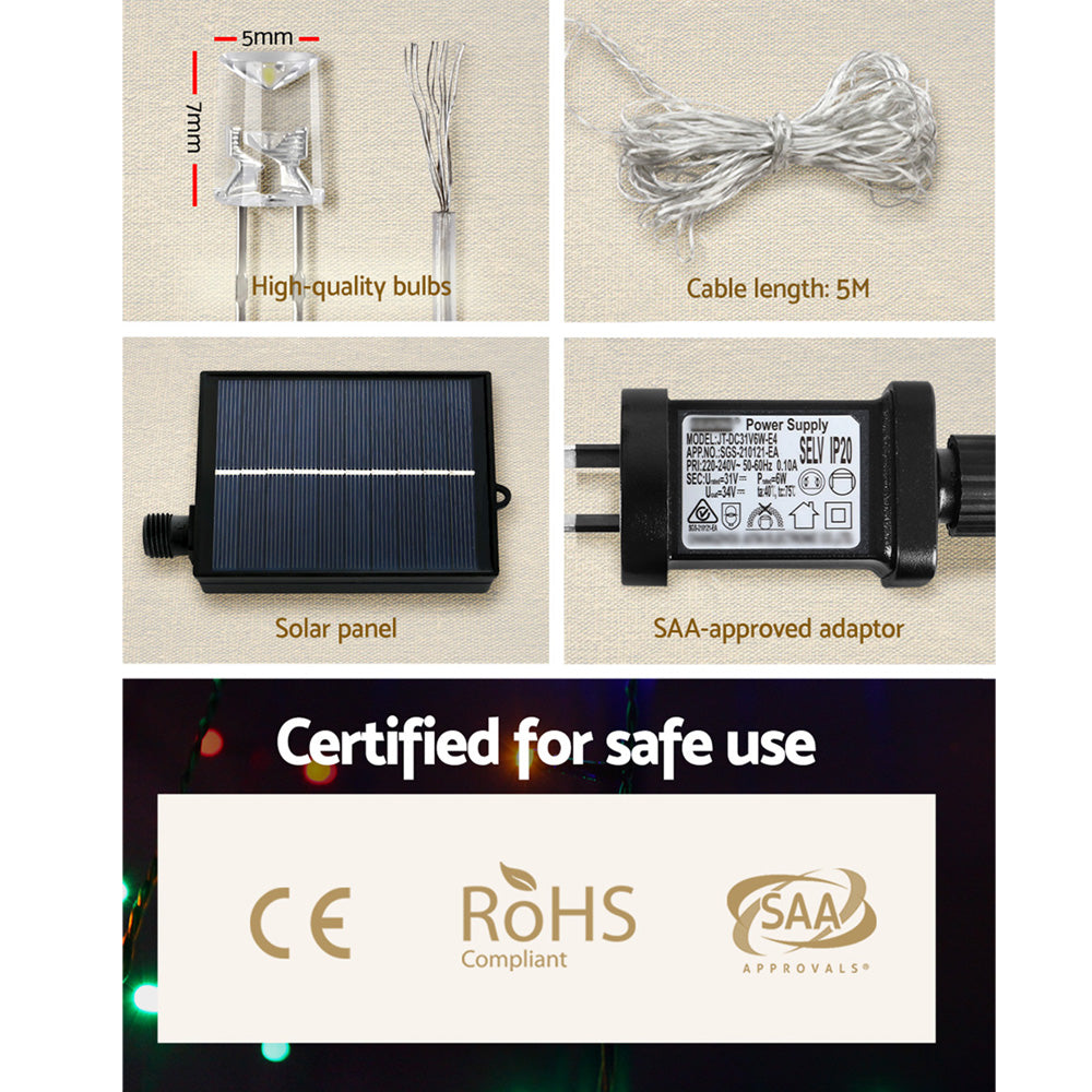 Jingle Jollys 5m Solar LED Christmas String Lights